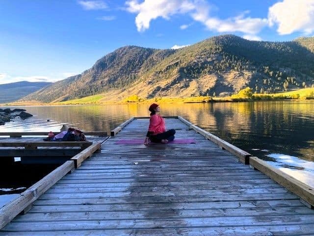 Nicola Lake BC has the perfect yoga meditation spot. South-east side of the lake is a well maintained fishing dock.